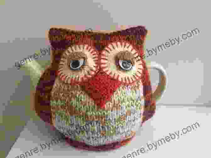 A Beautifully Knitted Owl Tea Cozy, Featuring A Charming Owl's Face And Intricate Feather Details Owl Tea Cosy Knitting Pattern