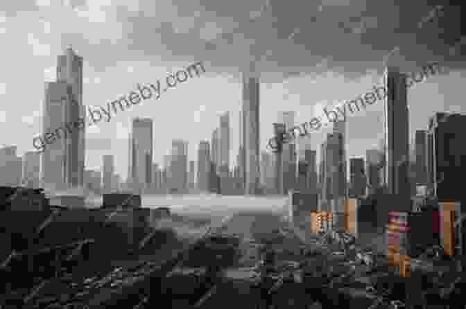 A Desolate Cityscape With Crumbling Buildings And Billowing Smoke. Future Tense: Tales Of Apocalyptic Vision