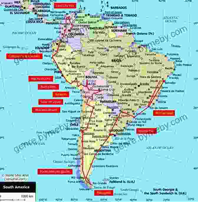 A Map Of South America With Highlighted Travel Routes And Popular Destinations. Lonely Planet Best Of South America (Travel Guide)