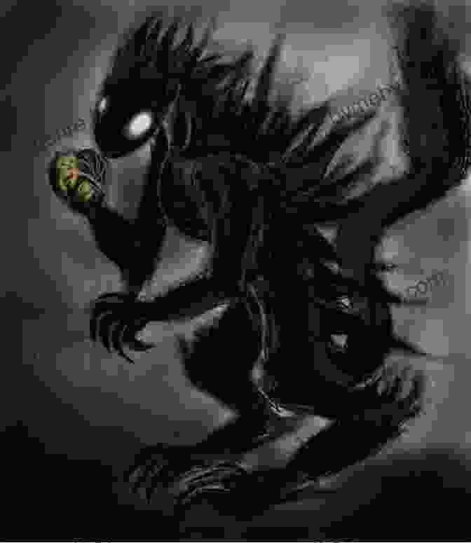 An Illustration Of The Black Grim, A Shadowy And Enigmatic Creature With Glowing Eyes And Sharp Claws. The Legend Of The Black Grim