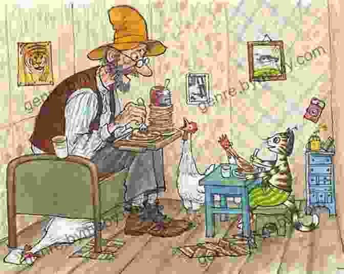 Charming Illustration Of Findus, A Mischievous Kitten, And Pettson, A Kind Hearted Old Man, Embarking On Exciting Adventures Together When Findus Was Little And Disappeared (Findus And Pettson)