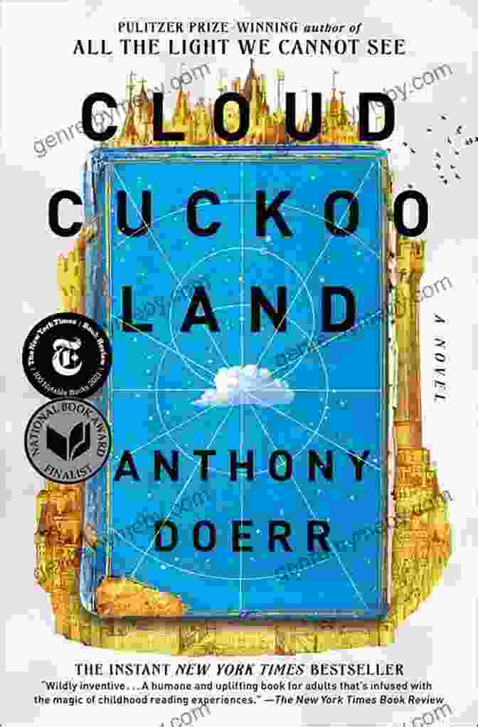 Cloud Cuckoo Land Book Cover By Anthony Doerr, Featuring A Painting Of A Floating Castle In The Sky With A Vibrant Blue Background Study Guide: Cloud Cuckoo Land By Anthony Doerr (SuperSummary)