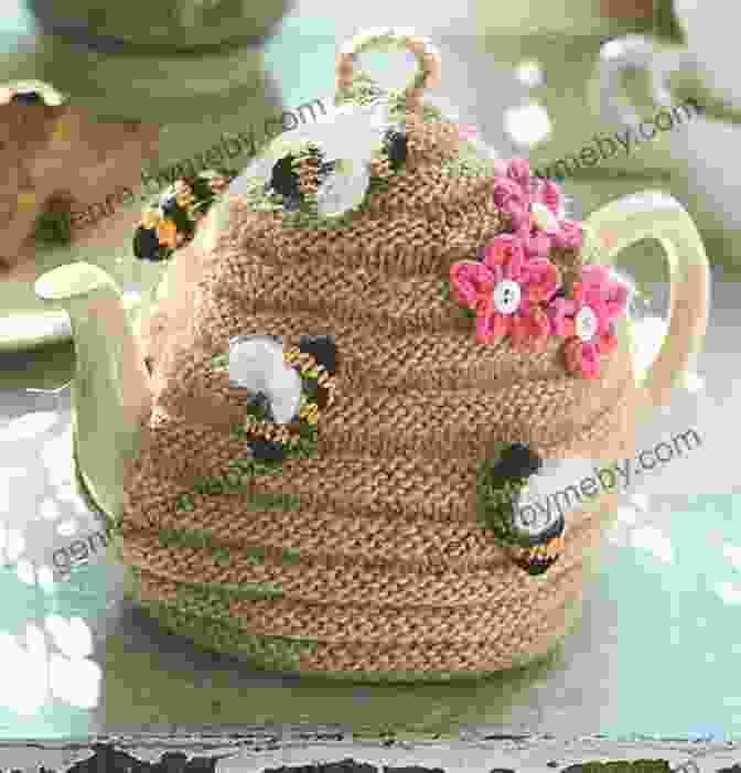 Exquisite Bee Hive Skep Tea Cosy, Handcrafted With Intricate Details And Charming Design. Bee Hive Skep Tea Cosy Knitting Pattern