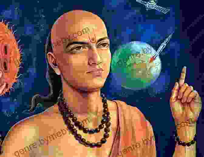 Portrait Of Aryabhatta, A Young Indian Mathematician And Astronomer, With A Serene Expression And Flowing Hair, Holding A Book In His Hand. Biography Of Aryabhatta: Inspirational Biographies For Children